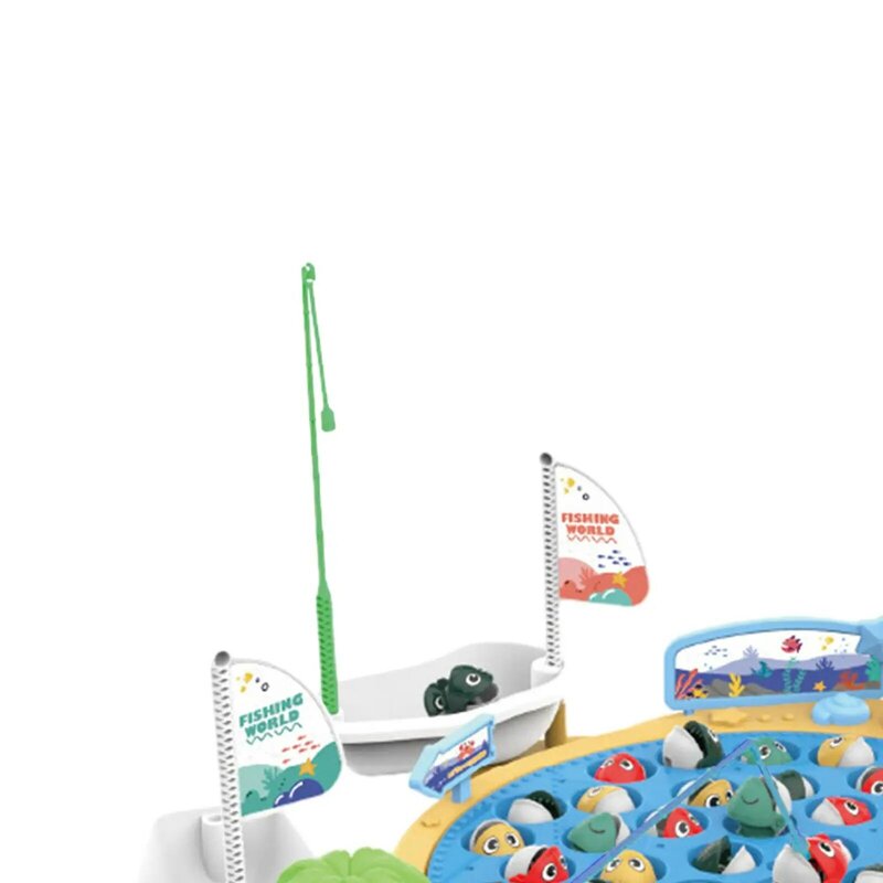 Permainan papan berputar termasuk ikan dan tongkat pancing mainan memancing elektrik untuk anak-anak anak laki-laki hadiah ulang tahun balita