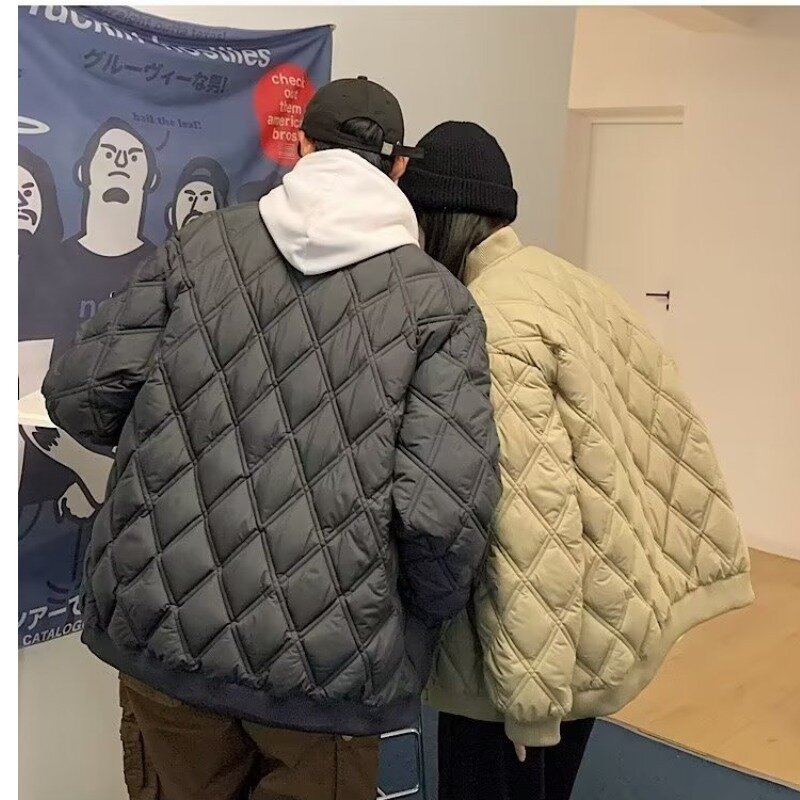 Men Parkas Women Parkas Cotton-padded Men Winter Baseball Jacket Oversize Coat Couple Outfit Men Winter Coat