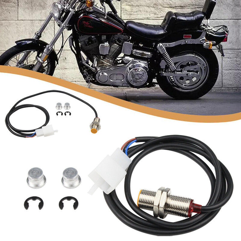 Kit de repuesto de Cable de Sensor de velocímetro para motocicleta, Cable de Sensor de odómetro Digital Universal de 12V con 2 imanes