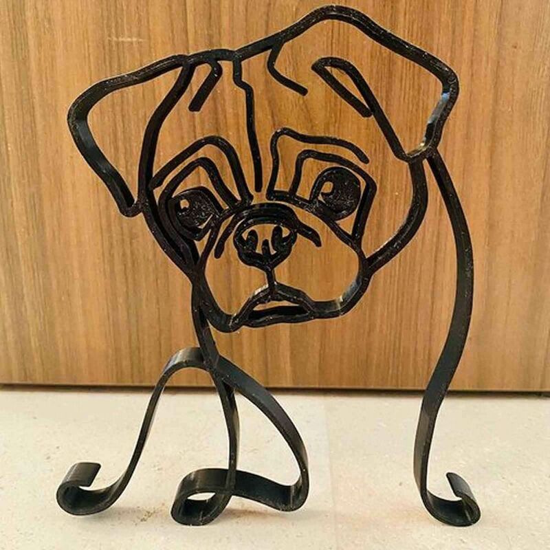 Metal Statue Abstract Dog Sculpture Animal Collection Decoration Living Room Study Desk Art Decoration
