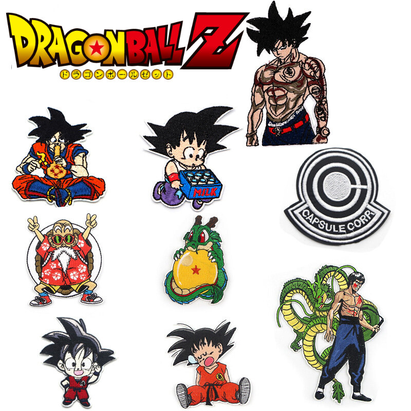 Patches bordados de anime Dragon Ball, Roupas de ferro, Pano hippie, Mestre Kame Goku, Novo