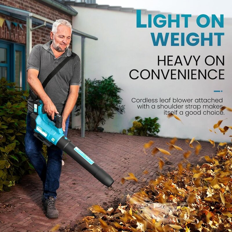 Leaf Blower Cordless, Electric Cordless Leaf Blower with 2*4.0Ah Battery Powered, 580CFM/160MPH & 3 Speed Levels, Blowers