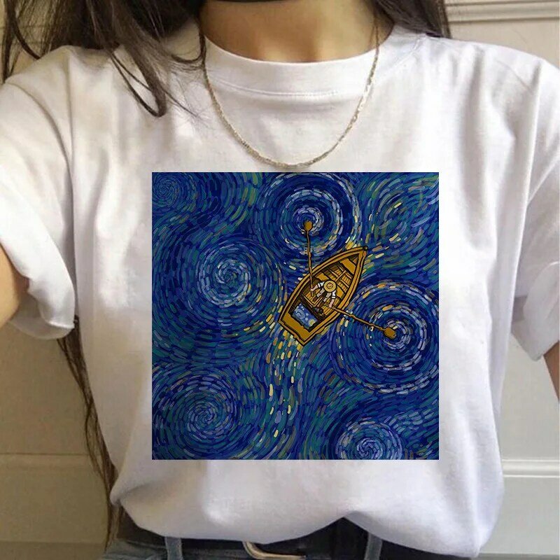 T-shirt manches courtes homme et femme, célèbre peinture de Van Gogh, imprimé