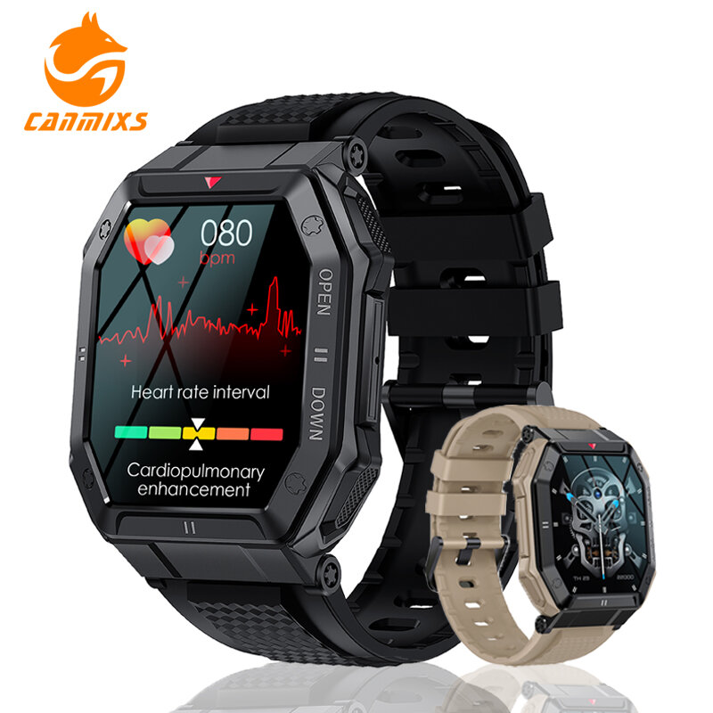 CanMixs 2022 Smart Uhr Männer Bluetooth Anruf 350mAh 24H Gesunde Monitor Sport uhren IP68 Wasserdichte Smartwatch für Android iOS