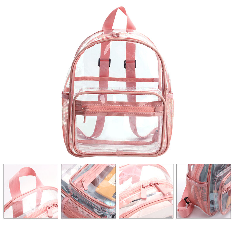 Clear Backpack Bookbag Cute Transparent Back Pack Pink/Black/Green 3 Color Back Pack Book Bag For Elementary/Middle School