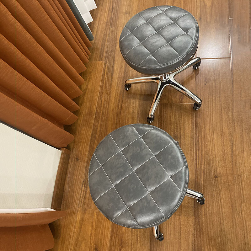 Парикмахерское кресло для волос с колесиками, вращающийся круглый стул для салона красоты и макияжа, офисная мебель