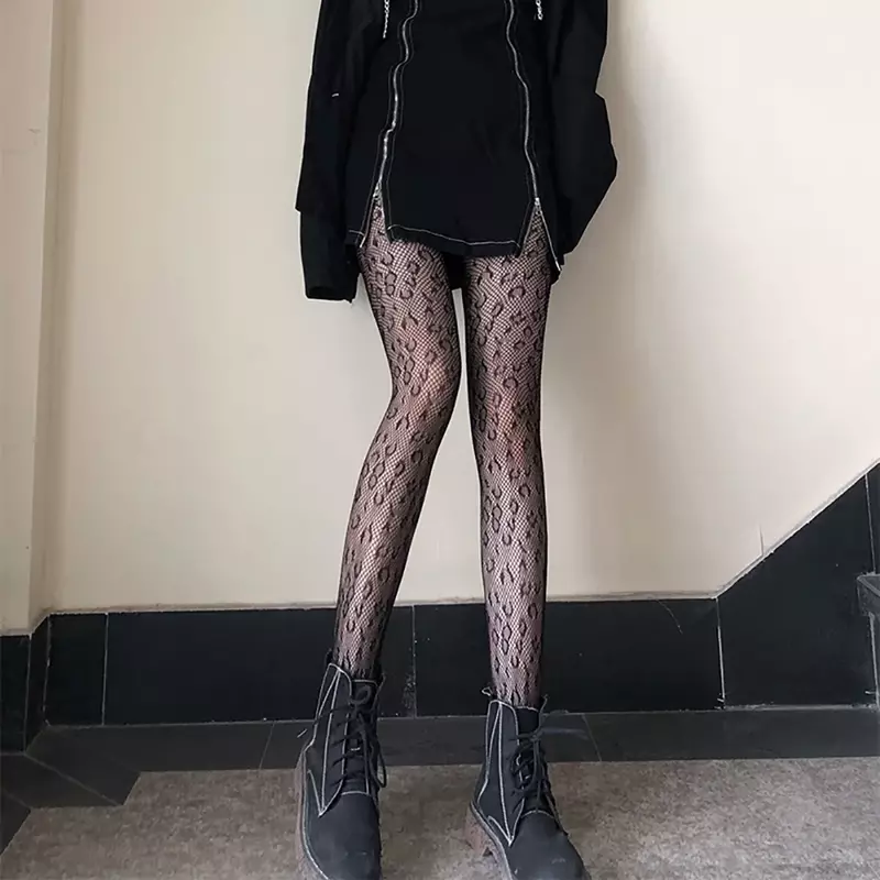 Frau Gothic Punk süße Cartoon Netz strümpfe Schlangen schädel lange Socken Mesh Strumpfhosen Höschen Lolita Plus Size Strumpfhosen Leggings