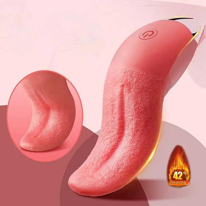 Мощный 10-режимный вибратор с подогревом и языком, секс-игрушки для женщин, Стимулятор клитора, мастурбатор для сосков, товары для пар
