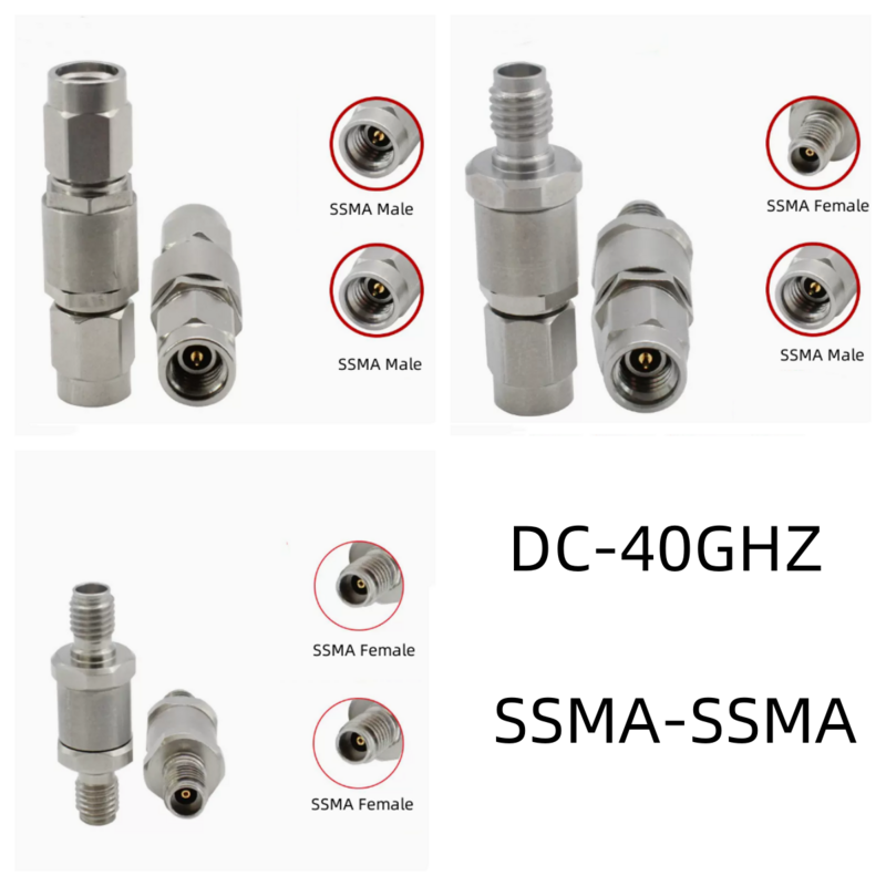 SSMA millimeter wave adapter SSMA Male to SSMA female low loss stainless Steel test adapter 40GHZ