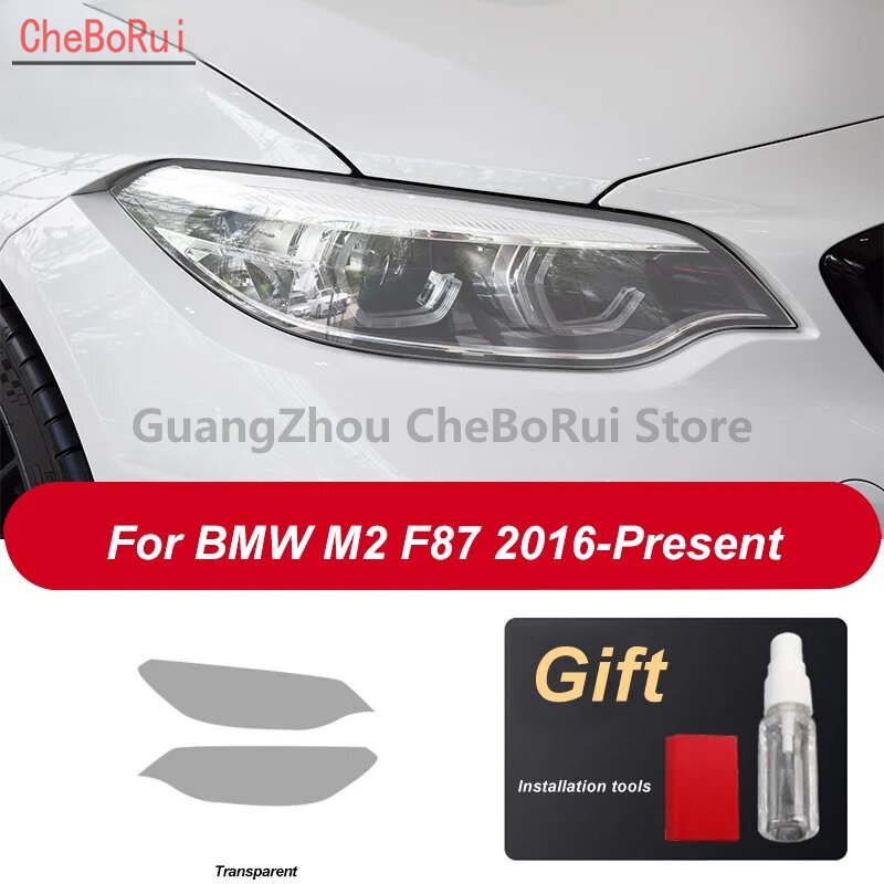 Farol de carro película protetora, Transparente TPU adesivo para BMW M2 F87, CS Competição, 2016-On Acessórios, Proteção traseira