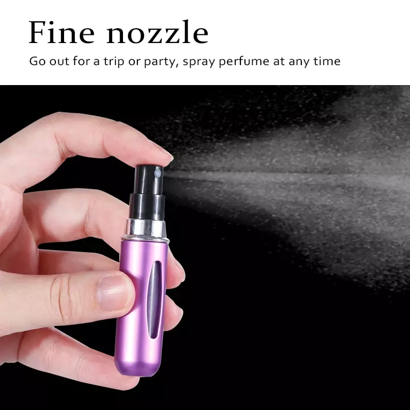 5ml/8ml Mini flacone Spray per profumo portatile flacone atomizzatore in alluminio riutilizzabile contenitore da 5ml flacone di ricarica per profumo da viaggio
