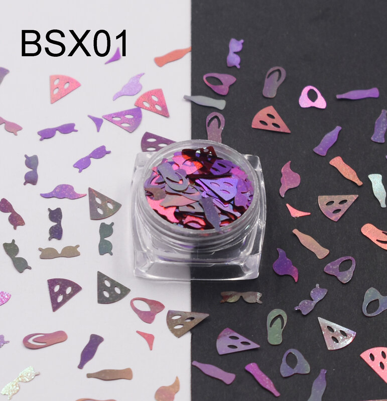 10g/Bag  Chameleon Beach Collection Shaped Nail Decoration Glitter Mixed  Glitter Nails DIY Sequin