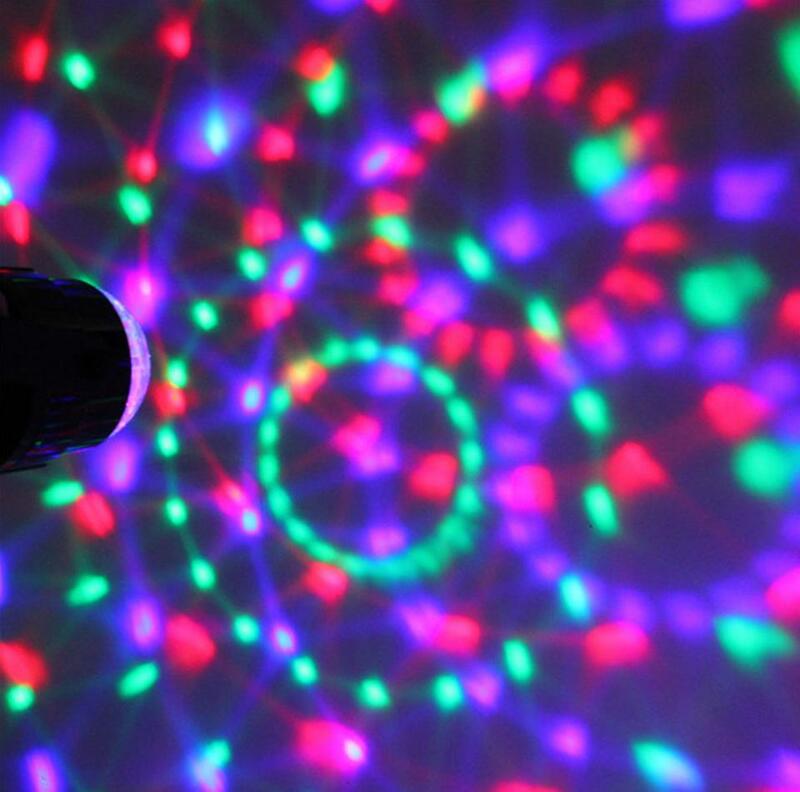 เสียงเปิดใช้งานหมุนดิสโก้ไฟ LED 3W RGB เลเซอร์โปรเจคเตอร์โคมไฟ DJ Party Light สำหรับ Home KTV Bar Xmas