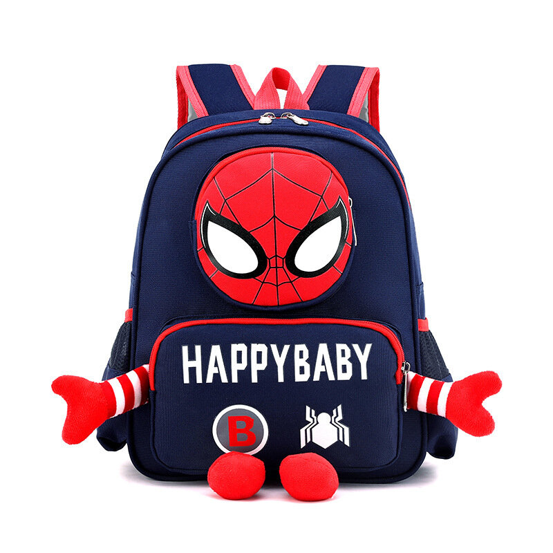 Новинка 2024, детская школьная сумка «Человек-паук», прочная и милая мультяшная супер эритроткань, дышащая вместительная сумка для книг