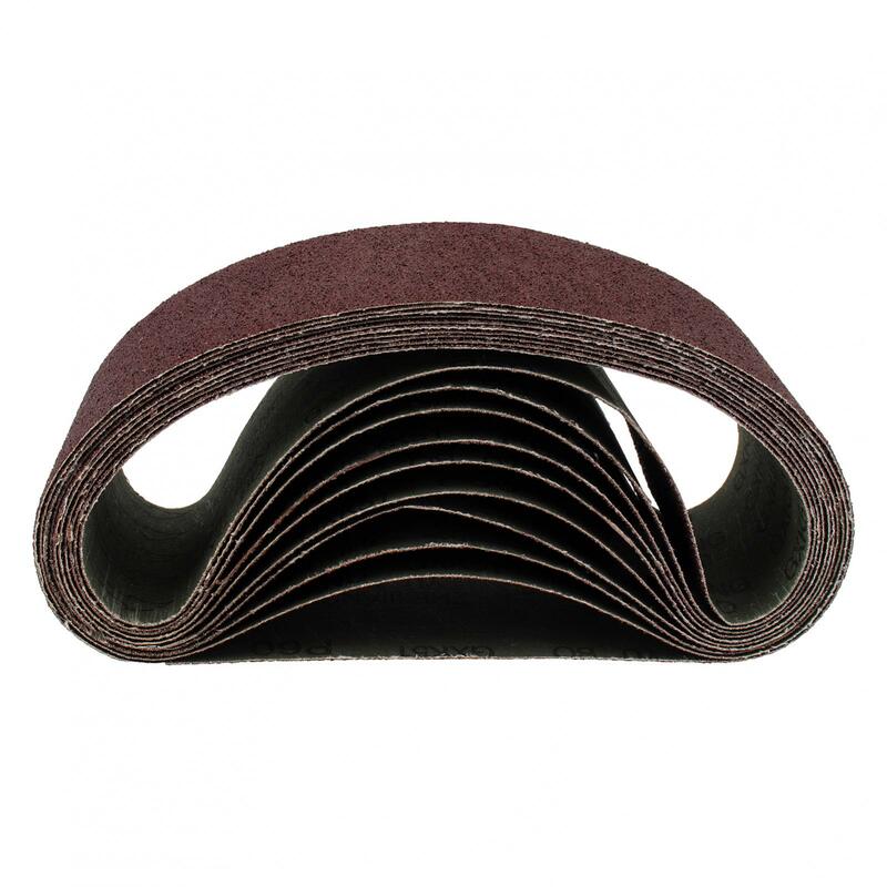 10pcs Sanding Belts 60 Grits Fabric Sander Belt Woodworking Polishing Sand Strip Sanding / Filing / Rust Removal Tool