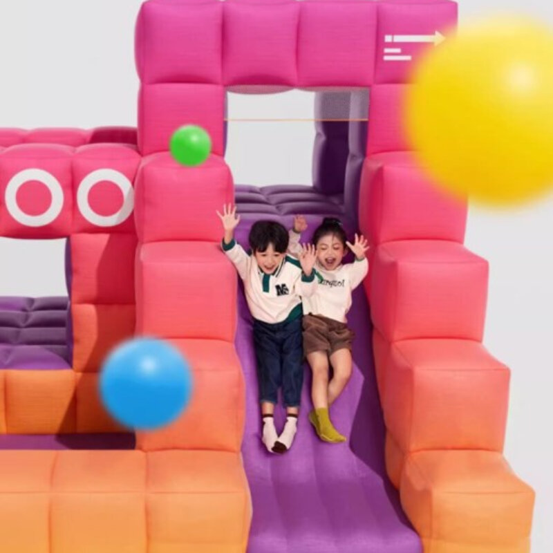 Castelo inflável Slide Bouncer para crianças, Kasteel Outdoor Furniture, comercial Jumping Castle para festa de aniversário, bola