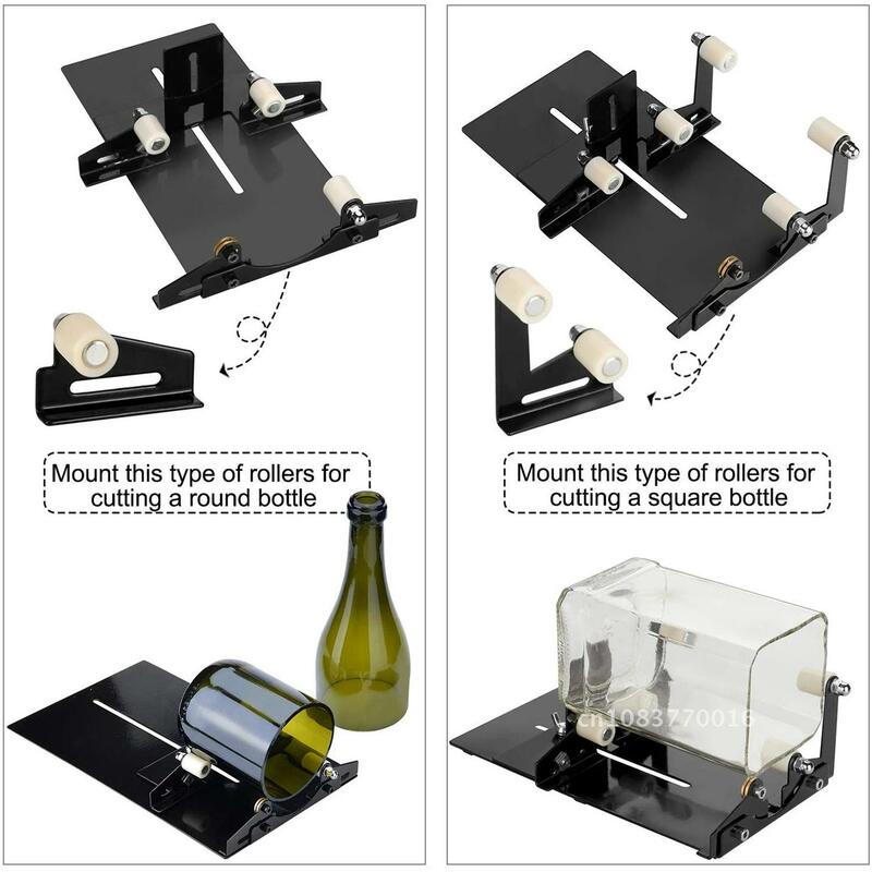 Alat pemotong botol kaca persegi dan bulat, mesin DIY patung kaca bir anggur