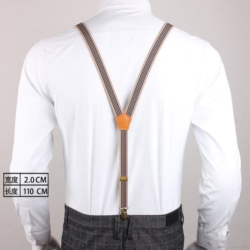 2x110cm New Retro Striped suspenders men braces 3 clips leisure pants suspenders for Mens and Womens vintage tirantes hombre