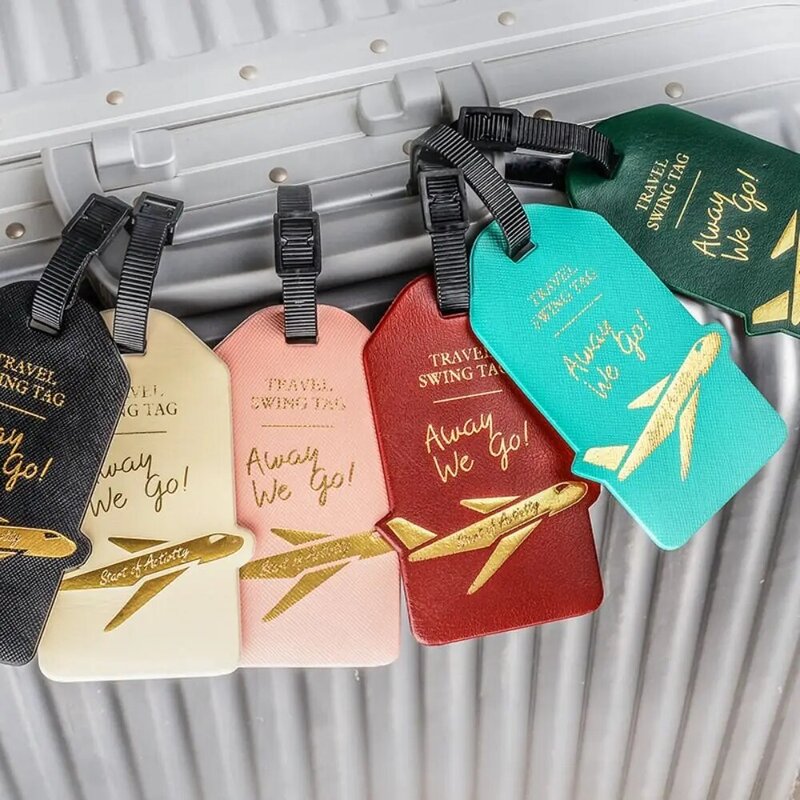Etiqueta de bolso de viaje de vacaciones, accesorios de viaje, etiqueta de equipaje, tarjeta de embarque, lista de aleación de aluminio, etiqueta de maleta de avión