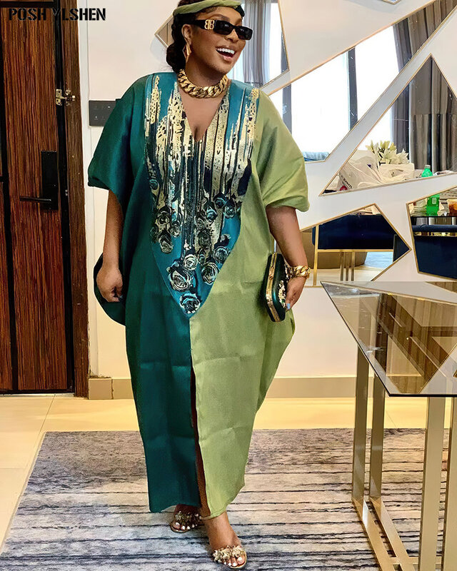 Размера плюс африканские длинные платья для женщин 2024 традиционное нигерийское лоскутное платье с принтом Caftan Abaya Musulman Robe Femme одежда