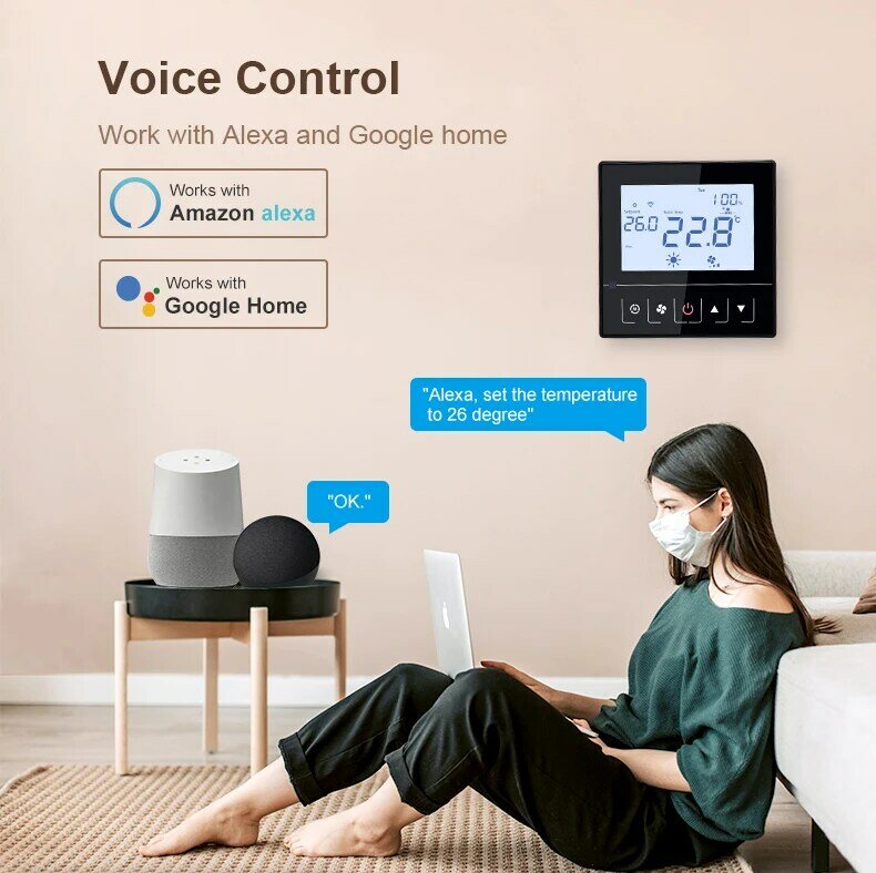 Bandary-termostato de habitación con control remoto, el mejor termostato inteligente, fácil de calentar, manual, wifi