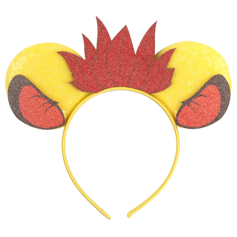 Diadema con orejas de ratón y lentejuelas para niños y mujeres, diadema bonita de 3,3 pulgadas para fiesta, accesorios para el cabello para niñas y niños