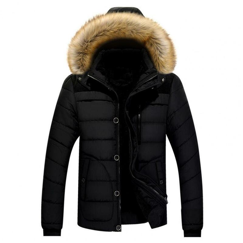 Winter Down Coat Extra Thick Highly Warm Padded High Collar Men Jacket for Outdoor