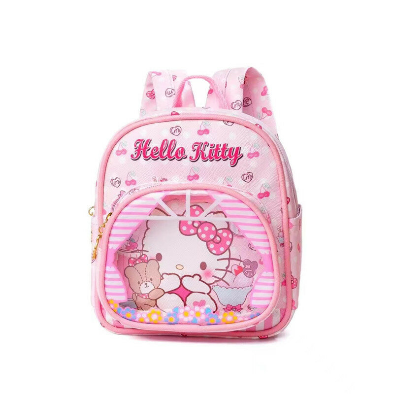 Sanrio Hello Kitty กระเป๋าหนังผู้หญิง Cinnamoroll กันน้ำเด็กกระเป๋าเป้สะพายหลัง Pompom นักเรียน Kuromi อนุบาล
