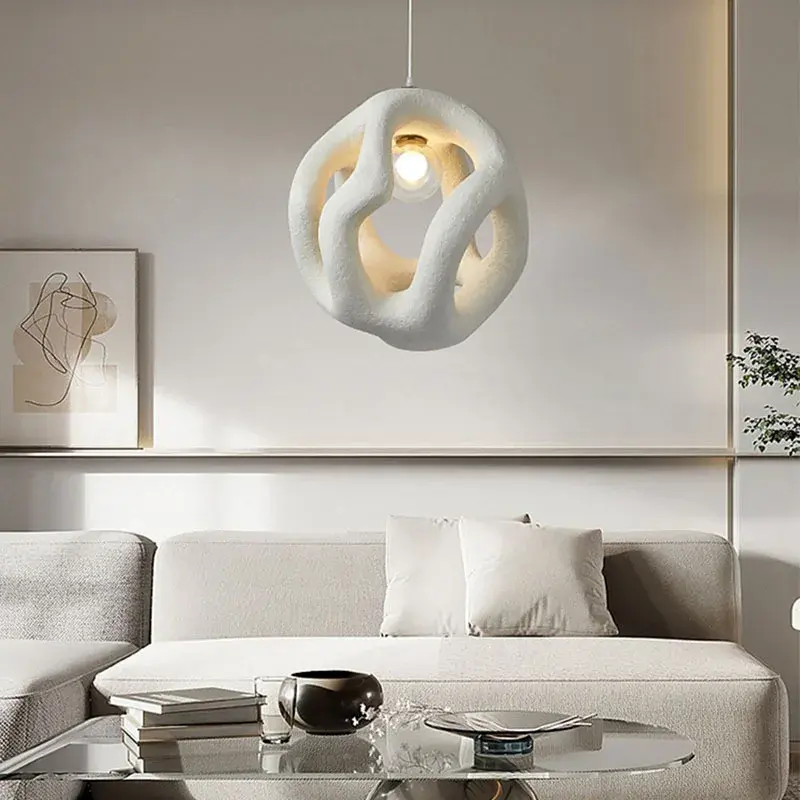 Wabi-sabi-lámpara colgante de resina para el hogar, accesorios de iluminación LED de alta gama para interiores, sala de estar, dormitorio y comedor, nuevo diseño