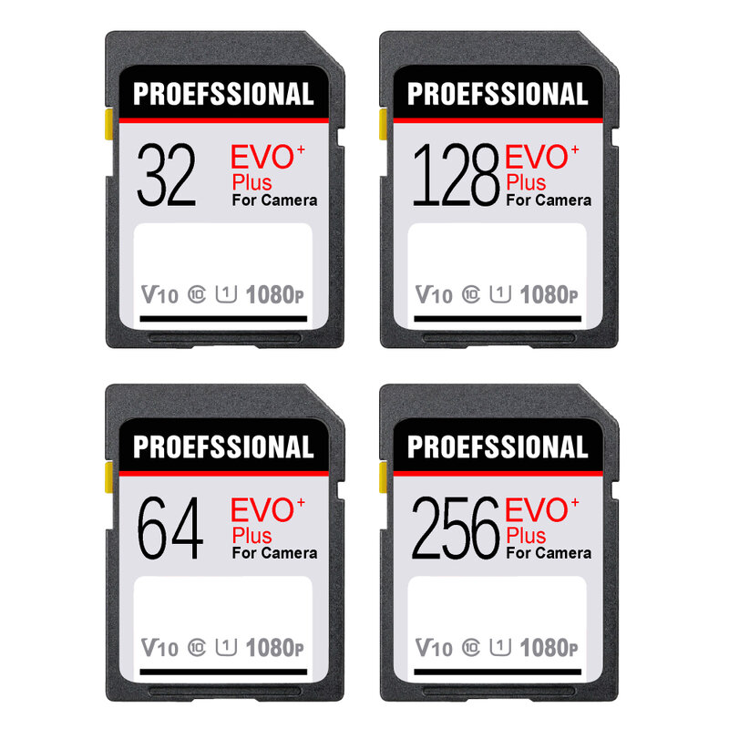 Carte mémoire SD pour caméra vidéo HD 128 p et 4K, cartes SD, 32 Go, 64 Go, 256 Go, 16 Go, 1080 Go, nouveau