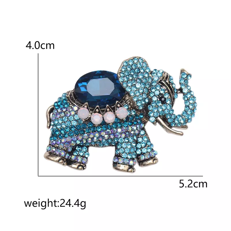 New Rhinestone Elephant Brooches for Women Unisex Animal Pins Event Party Backpack Decoration Clothes Accessories
