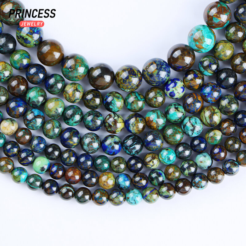 A + naturale Azurite crisocolla pietra perline per gioielli che fanno collana braccialetto accessori fai da te 6 8 10mm all'ingrosso