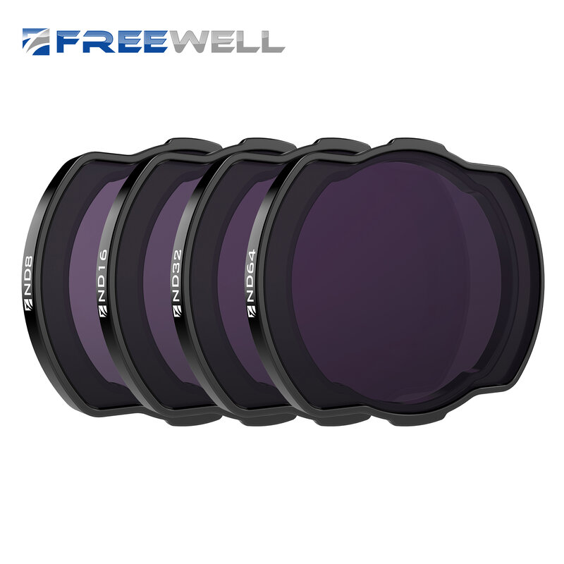 Freewell Standard Day-Paquete de 4 filtros ND8, ND16, ND32, ND64 compatibles con DJI Avata Drone/O3 Air Unit