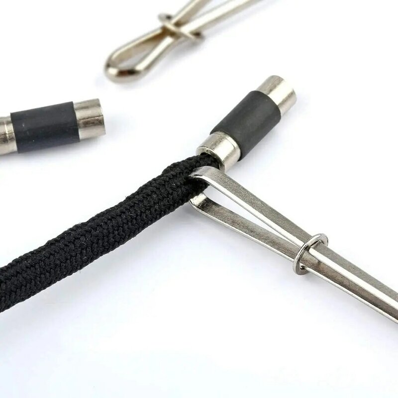 Filettatrici per corde con coulisse in metallo elastico accessori per cucire strumento fai da te Clip per infilatore di corde elastiche pinzette autobloccanti usate