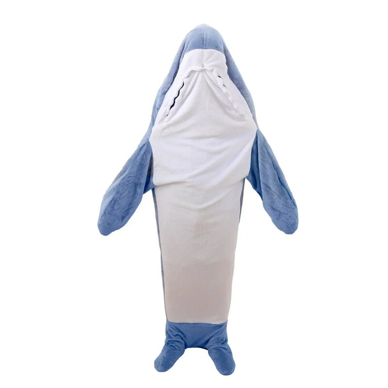 Одеяло в виде акулы для взрослых, супермягкая мягкая плюшевая толстовка, спальный мешок, модная Милая Ночная свободная цельная Ночная одежда