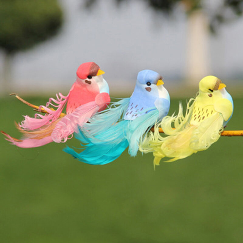 1 قطعة عشوائية محاكاة ريشة رغوة الملونة الطيور حديقة الطيور حديقة الدعامة الديكور المنمنمات