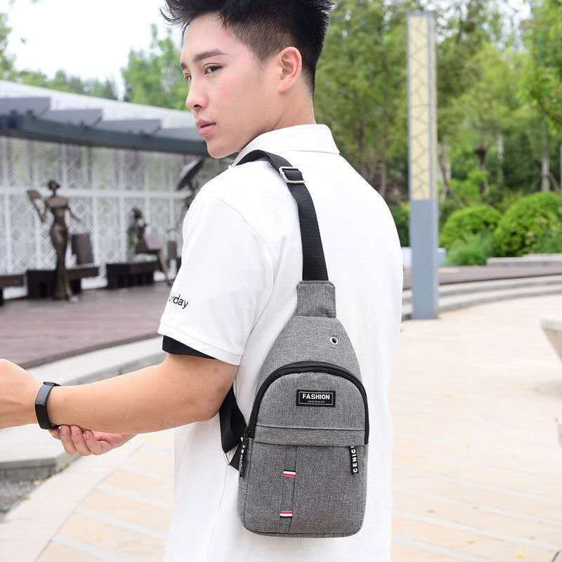 New Men Chest Bag New Nylon Multi Functional Crossbody Bag Fashion Korean Versatile Men One Shoulder Chest Bag