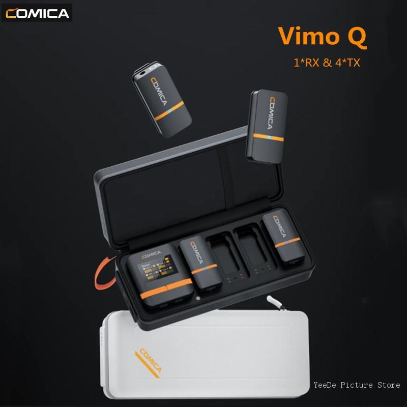 Comica vimo Q ไมโครโฟนสายคล้องคอไร้สายพร้อมเคสชาร์จไมโครโฟนบันทึกเสียงวิดีโอสำหรับกล้องโทรศัพท์