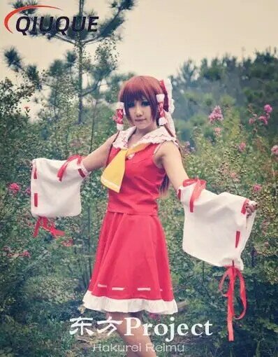 Anime Touhou Projekt Cosplay Kostüm Hakurei Reimu Mikofuku Frauen Uniform Kleid Full Set