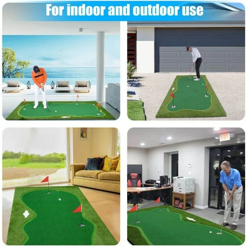 Esteira profissional do treinamento do golfe, Putting Green, Practice Mat, Putter desafiador longo, Indoor e Outdoor