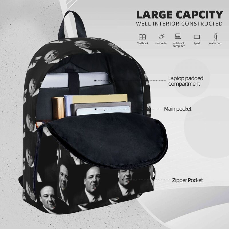 Tony Soprano cerutu ransel kapasitas besar tas buku siswa tas bahu Laptop ransel tahan air tas sekolah anak