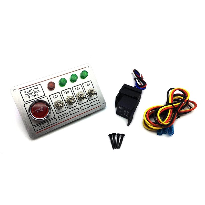 LEDモーターサイクルイグニッションスイッチパネル,スタート,プッシュボタン,トグルレース,12v