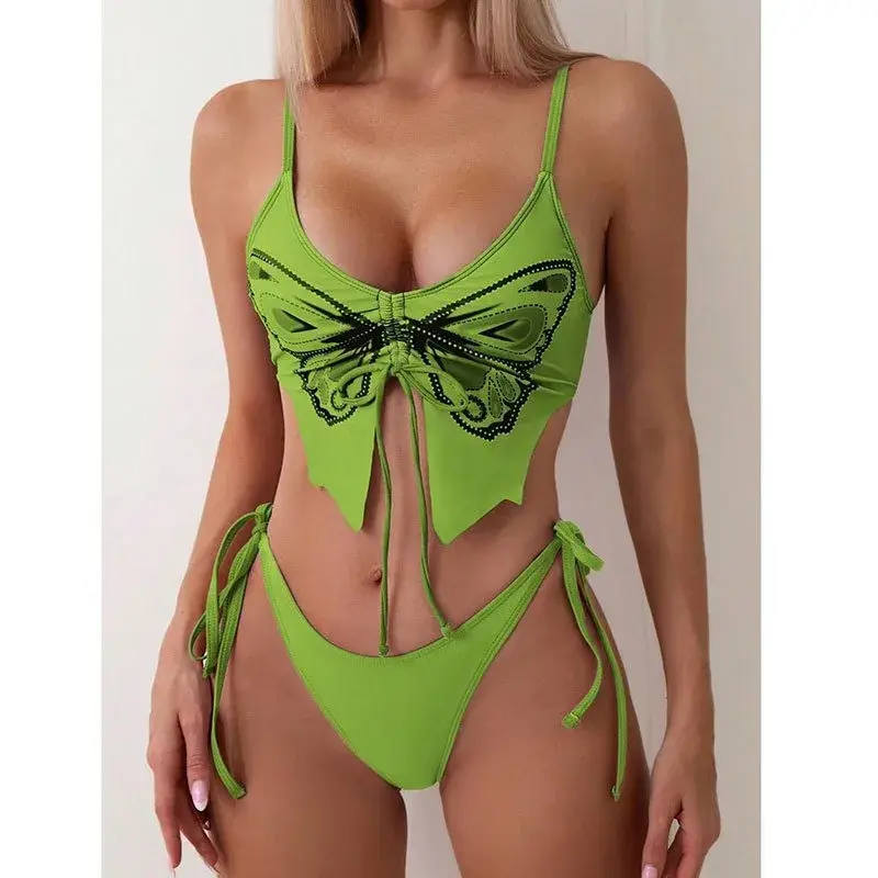 2024 Sexy Bikini Set Vrouwen Vlinder Split Badpakken Zomer Mode Tweedelige Strandbadkleding Dames Badpakken Aan Zee