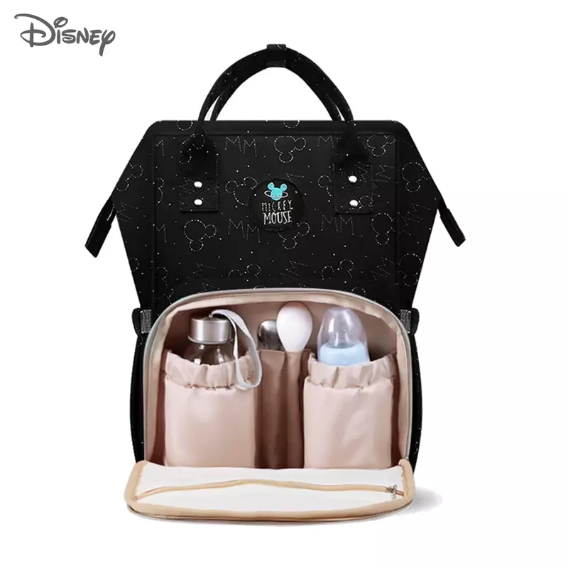Disney-bolsa mochila para maternidade, tamanho grande, para carregar fraldas, cuidados com o bebê