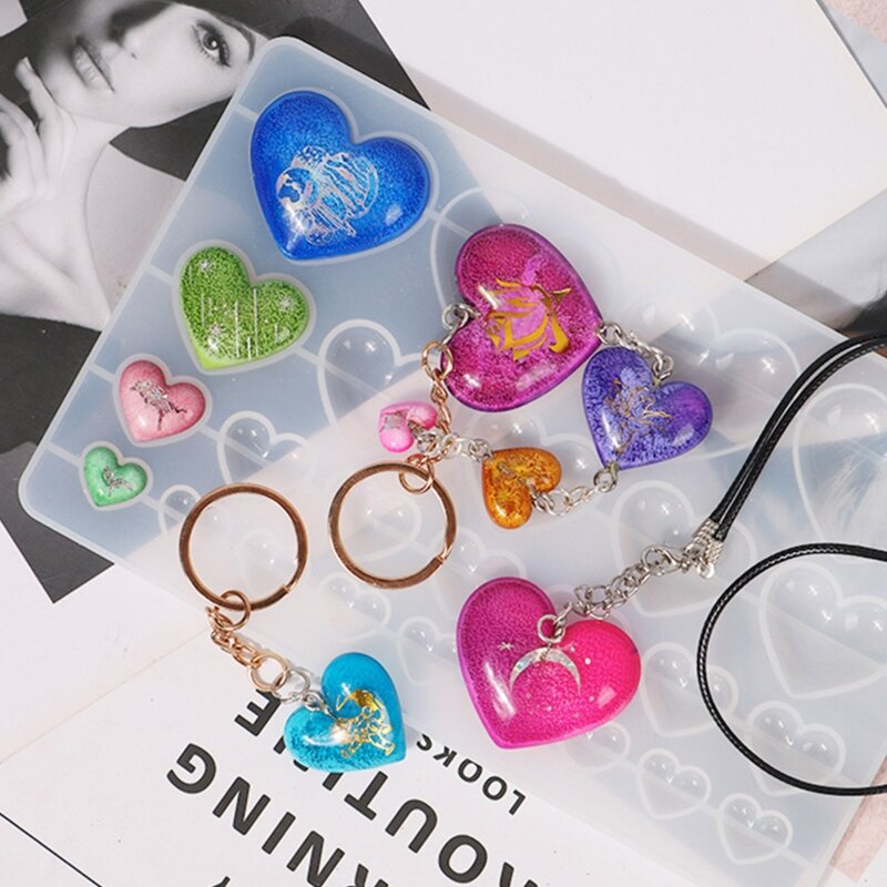 Love Patch Keychain Mould Crystal Epoxy for Creative Silicone Mould Gift