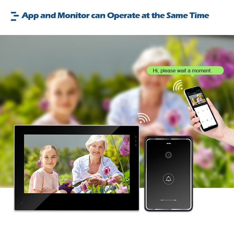 Unikalny wyświetlacz zegara 3 styl Menu wideodomofon 2-drożny wizualny interkom IP do domowej rozmowy System kontroli dostępu twarzą w twarz