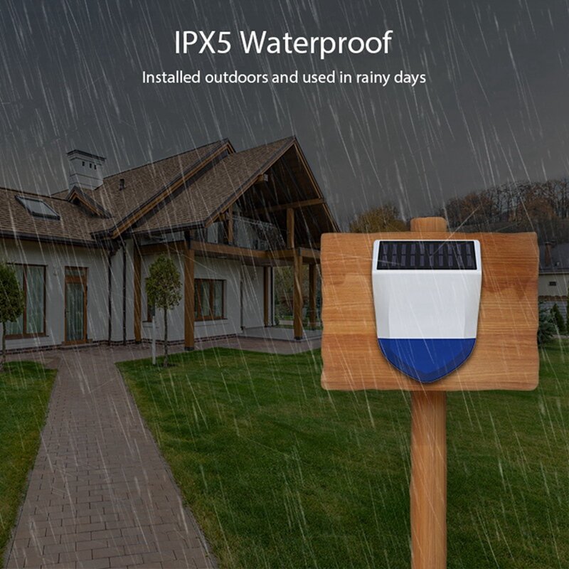 Alarm sensor tubuh manusia Bluetooth nirkabel tenaga surya dengan fungsi IPX5 untuk peringatan luar ruangan