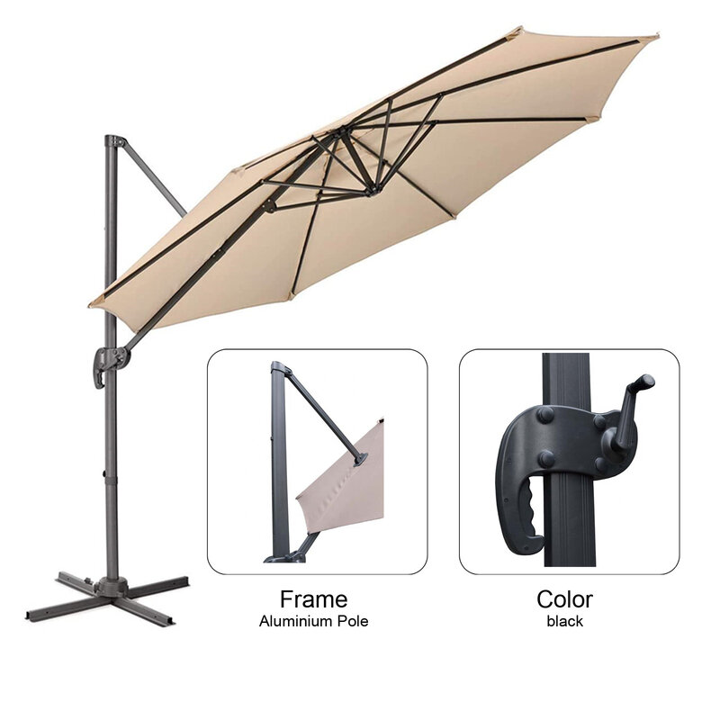 Parapluie de Patio d'extérieur, robuste, de Table du marché, 8 os de fer, cadre métallique sans Base, en Polyester, 240 g/m², [Stock US]