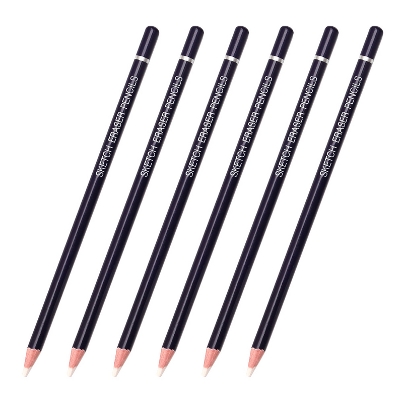 6ชิ้นดินสอร่างการวาดภาพยางลบสำหรับดินสอร่างภาพวาดยางที่ใช้