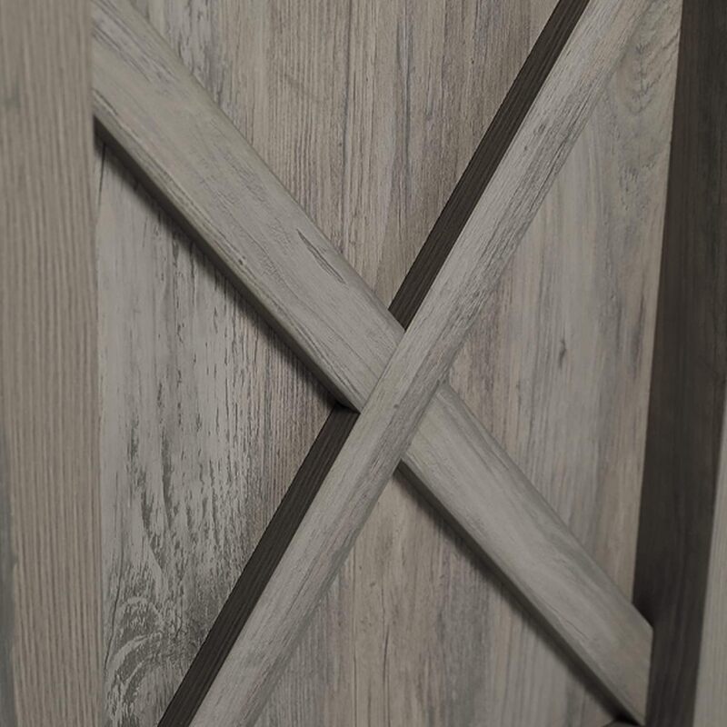 Tocador doble de madera para dormitorio, mueble de dormitorio con 6 cajones, color Roble Marrón/gris